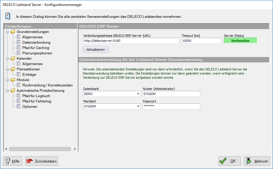 ADMIN_DELECOLeitstandServerKonfigurationsmanager_Datenverbindung
